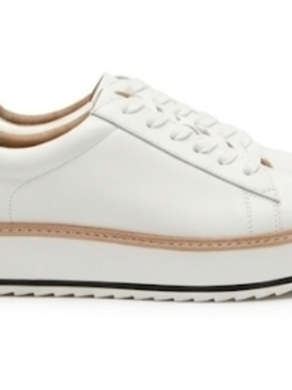 Chelsea & Violet Penny leather platform sneakers in white.  - Picture 4 of 8